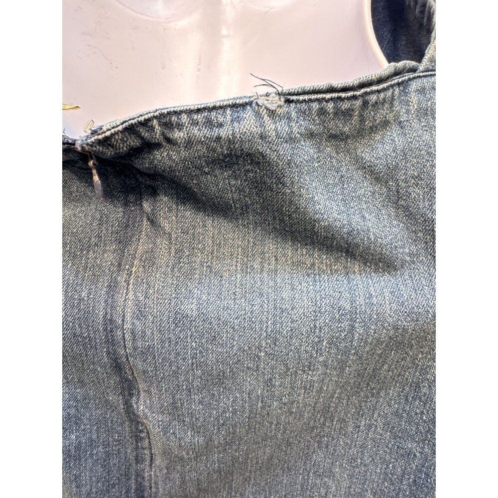 Vintage Route 66 Womens Blue Y2K Denim Halter Dress Size 14 Casual Open Back - Picture 5 of 8